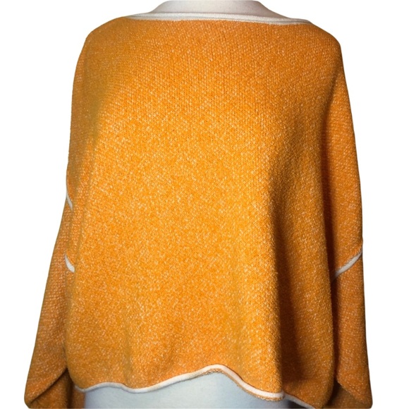 Free People Bardot Orange Boho Crewneck Sweater Relaxed Fit Large - Picture 5 of 7